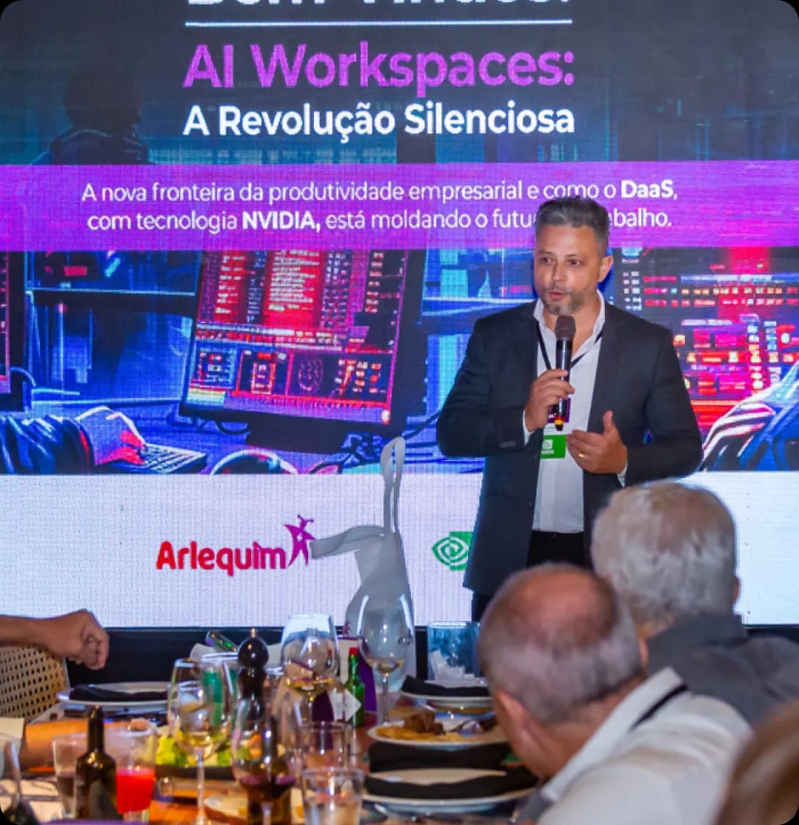Apresentação em evento corporativo